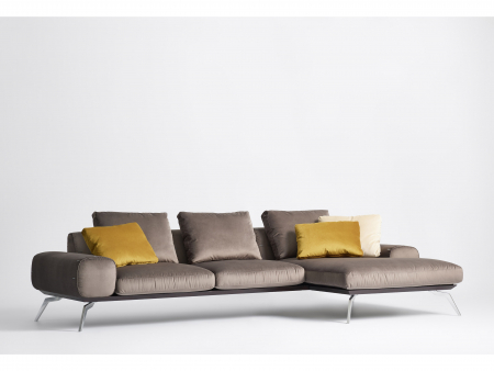 Coltar cu Sezlong Linda Modular Personalizabil 310cm Stil Contemporan Cadru Metal Tapiterie Stofa sau Piele [4]