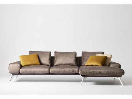 Coltar cu Sezlong Linda Modular Personalizabil 310cm Stil Contemporan Cadru Metal Tapiterie Stofa sau Piele [3]