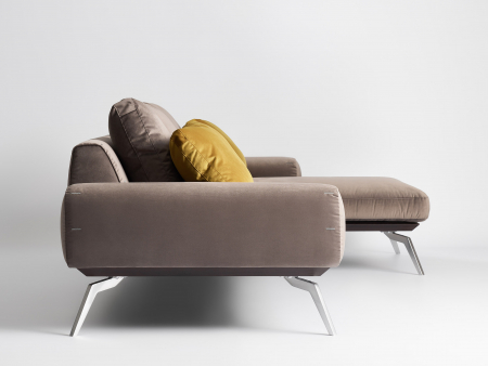 Coltar cu Sezlong Linda Modular Personalizabil 310cm Stil Contemporan Cadru Metal Tapiterie Stofa sau Piele [8]