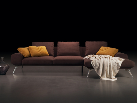 Coltar cu Sezlong Linda Modular Personalizabil 310cm Stil Contemporan Cadru Metal Tapiterie Stofa sau Piele [21]