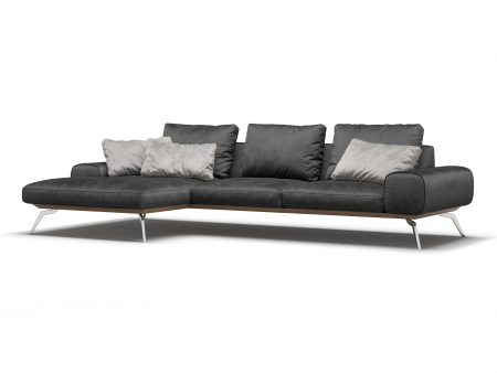 Coltar cu Sezlong Linda Modular Personalizabil 310cm Stil Contemporan Cadru Metal Tapiterie Stofa sau Piele [11]