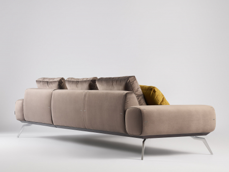 Coltar cu Sezlong Linda Modular Personalizabil 310cm Stil Contemporan Cadru Metal Tapiterie Stofa sau Piele [7]