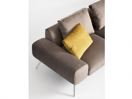 Coltar cu Sezlong Linda Modular Personalizabil 310cm Stil Contemporan Cadru Metal Tapiterie Stofa sau Piele [6]