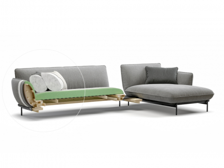 Coltar cu Sezlong Lotus Modular Personalizabil 342cm Stil Contemporan Cadru Lemn Masiv Tapiterie Stofa sau Piele [6]