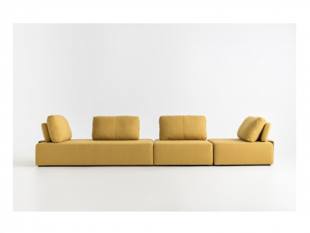 Coltar cu Sezlong Puff Modular Personalizabil 300x200cm Stil Contemporan Tapiterie Stofa sau Piele [5]