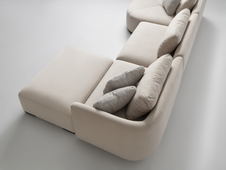 Coltar cu Sezlong Smooth Modular Personalizabil 411x216cm Stil Contemporan Cadru Lemn Masiv Tapiterie Stofa sau Piele [8]