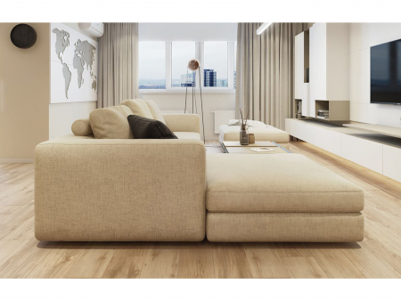 Coltar cu Sezlong Soho Modular Personalizabil 350x208cm Stil Contemporan Cadru Lemn Masiv Tapiterie Stofa sau Piele [7]