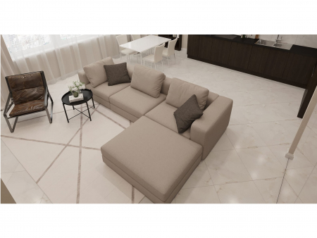 Coltar cu Sezlong Soho Modular Personalizabil 350x208cm Stil Contemporan Cadru Lemn Masiv Tapiterie Stofa sau Piele [11]