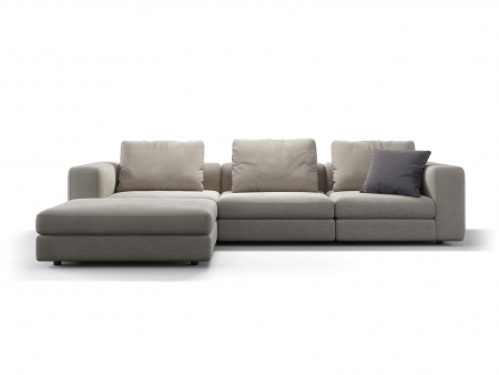 Coltare & Chaiselong - Coltar cu Sezlong Soho Modular Personalizabil 350x208cm Stil Contemporan Cadru Lemn Masiv Tapiterie Stofa sau Piele