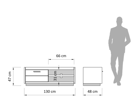 Comoda TV 1 sertar Cult 130cm, finisaj Old Canada, lemn masiv de stejar, feronerie cu amortizare, stil industrial [2]
