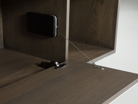 Comoda TV 1 usa 2 sertare Treviso 197cm, lemn de stejar, picioare metalice, feronerie cu amortizare, multiple finisaje disponibile, stil contemporan [21]