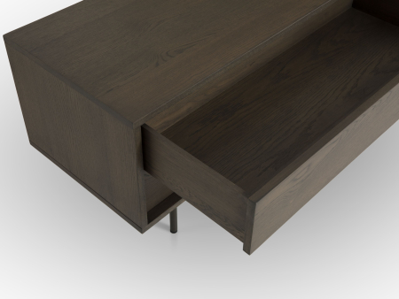 Comoda TV 1 usa 2 sertare Treviso 197cm, lemn de stejar, picioare metalice, feronerie cu amortizare, multiple finisaje disponibile, stil contemporan [20]