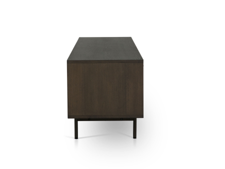 Comoda TV 1 usa 2 sertare Treviso 197cm, lemn de stejar, picioare metalice, feronerie cu amortizare, multiple finisaje disponibile, stil contemporan [7]