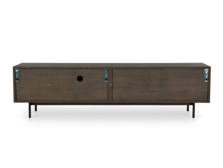 Comoda TV 1 usa 2 sertare Treviso 197cm, lemn de stejar, picioare metalice, feronerie cu amortizare, multiple finisaje disponibile, stil contemporan [8]