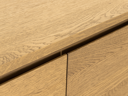 Comoda TV 3 sertare Atlas 180cm, modulara, lemn masiv de stejar, picioare metalice, feronerie cu amortizare, multiple finisaje disponibile, stil minimalist [11]