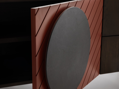 Comoda TV 2 usi 2 sertare Galla E 190cm, personalizabila, lemn de stejar, culori contrastante, ceramica, riflaj, picioare metalice, feronerie cu amortizare, stil contemporan [5]