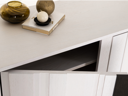 Comoda TV 2 usi 2 sertare Raya 187cm, lemn de stejar, picioare metalice, feronerie cu amortizare, multiple finisaje disponibile, stil contemporan [5]