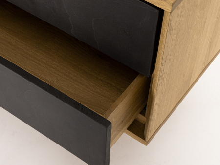 Comoda TV 2 usi 2 sertare Veneto 187cm, lemn de stejar si microciment, picioare metalice, feronerie cu amortizare, multiple finisaje disponibile, stil contemporan [7]
