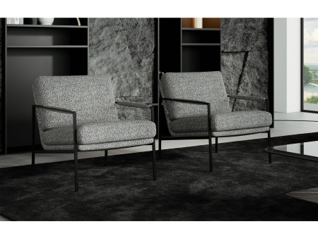 Demifotoliu modern Grey Metal, personalizabil, cadru otel, tapiterie stofa sau piele, stil Contemporan [12]