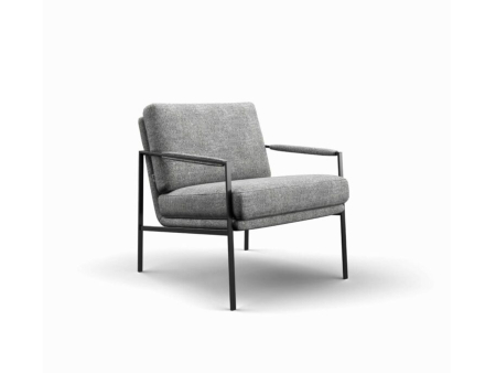 Fotolii si Demifotolii - Demifotoliu modern Grey Metal, personalizabil, cadru otel, tapiterie stofa sau piele, stil Contemporan