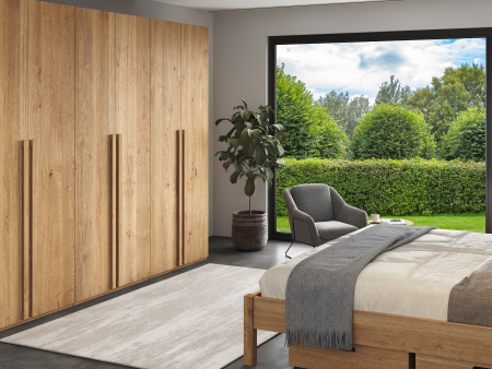 Dressing modular Rigo A 90cm, dotat cu sertare, polite si bara de haine, lemn de stejar, feronerie cu amortizare, multiple finisaje disponibile, stil contemporan [6]