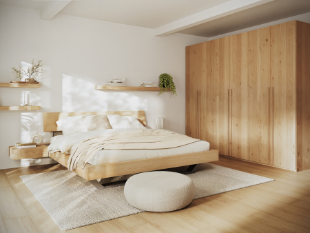 Dressing modular Rigo B 90cm, dotat cu polite si bara de haine, lemn de stejar, feronerie cu amortizare, multiple finisaje disponibile, stil contemporan [2]