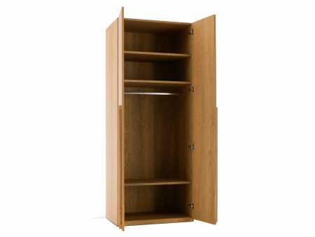 Dressing modular Rigo B 90cm, dotat cu polite si bara de haine, lemn de stejar, feronerie cu amortizare, multiple finisaje disponibile, stil contemporan [10]