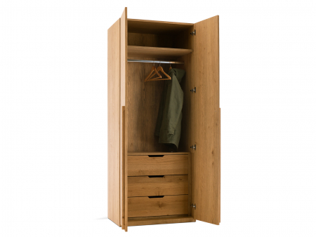 Dressing modular Rigo C 90cm, dotat cu sertare, polita si bara de haine, lemn de stejar, feronerie cu amortizare, multiple finisaje disponibile, stil contemporan [11]