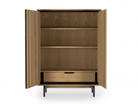 Dulap 2 usi Raya 116cm, lemn de stejar, picioare metalice, feronerie cu amortizare, multiple finisaje disponibile, stil contemporan [7]
