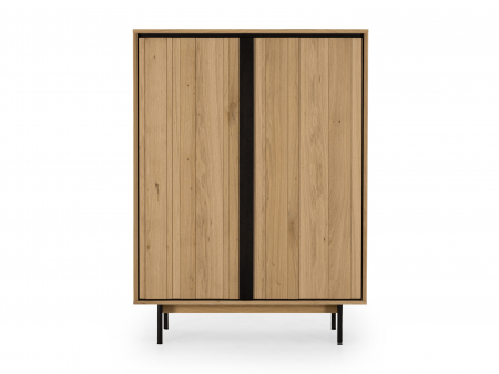 Bufete si Comode - Dulap 2 usi Raya 116cm, lemn de stejar, picioare metalice, feronerie cu amortizare, multiple finisaje disponibile, stil contemporan