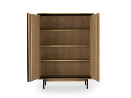 Dulap 2 usi Raya 116cm, lemn de stejar, picioare metalice, feronerie cu amortizare, multiple finisaje disponibile, stil contemporan [1]