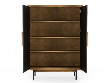 Dulap 2 usi Veneto 116cm, lemn de stejar si microciment, picioare metalice, feronerie cu amortizare, multiple finisaje disponibile, stil contemporan [6]