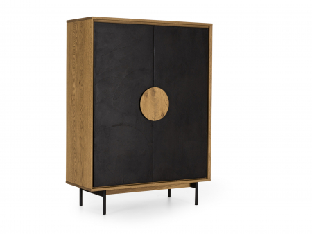 Dulap 2 usi Veneto 116cm, lemn de stejar si microciment, picioare metalice, feronerie cu amortizare, multiple finisaje disponibile, stil contemporan [1]