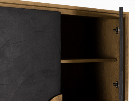 Dulap 2 usi Veneto 116cm, lemn de stejar si microciment, picioare metalice, feronerie cu amortizare, multiple finisaje disponibile, stil contemporan [3]