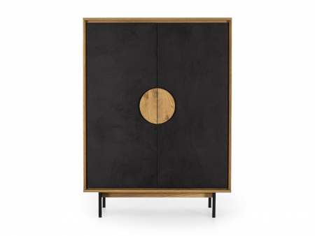 Dulap 2 usi Veneto 116cm, lemn de stejar si microciment, picioare metalice, feronerie cu amortizare, multiple finisaje disponibile, stil contemporan [5]