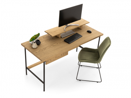 Etajera de birou Atlas 105cm, lemn masiv de stejar, cu picioruse reglabile, multiple finisaje disponibile, stil minimalist [8]