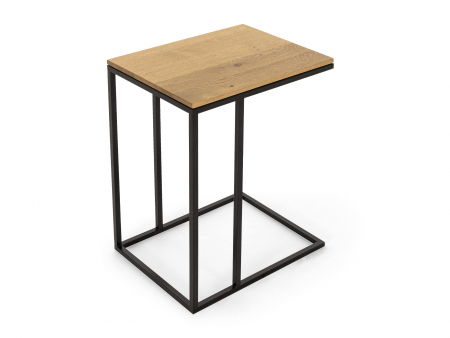 Consola Accent 35x45x60cm, compatibila cu numeroase canapele, lemn masiv de stejar si metal [2]