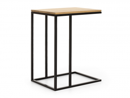 Consola Accent 35x45x60cm, compatibila cu numeroase canapele, lemn masiv de stejar si metal [1]