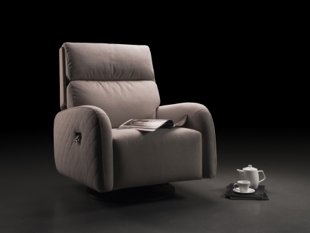 Fotoliu Modern Rotativ cu Recliner Corso Personalizabil Stil Contemporan Cadru Lemn Masiv Tapiterie Stofa sau Piele [23]