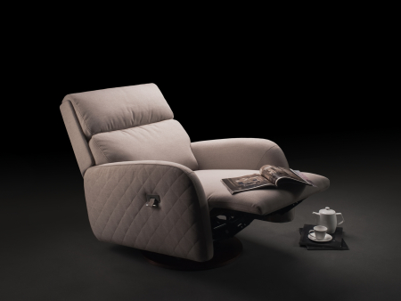 Fotoliu Modern Rotativ cu Recliner Corso Personalizabil Stil Contemporan Cadru Lemn Masiv Tapiterie Stofa sau Piele [22]