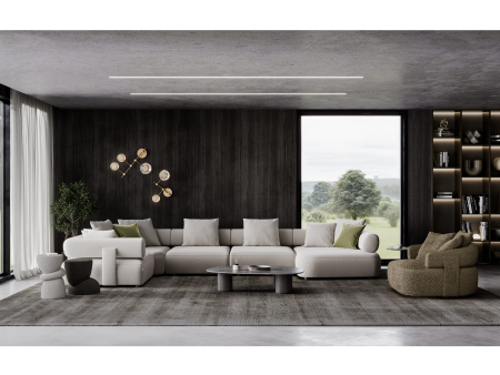 Fotoliu modern Ray XL, personalizabil, cadru lemn masiv, tapiterie stofa, stil Contemporan [2]