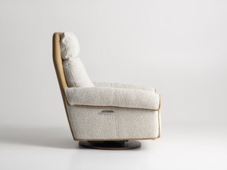 Fotoliu Modern Rotativ cu Recliner Ardea Personalizabil Stil Contemporan Cadru Lemn Masiv Tapiterie Stofa sau Piele [3]