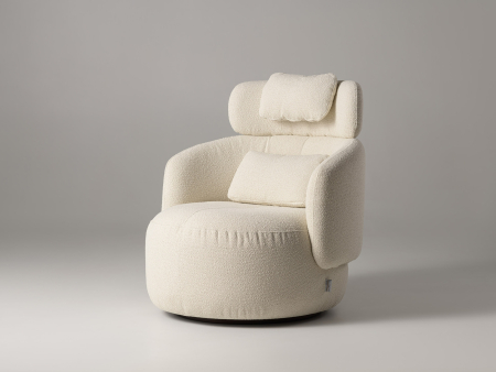 Summer Mood - Fotoliu Modern Rotativ Milly AH Personalizabil Stil Contemporan Cadru Lemn Masiv Tapiterie Stofa sau Piele