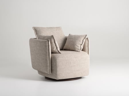 Mobila Living - Fotoliu Modern Rotativ Nuvo Personalizabil Stil Contemporan Cadru Lemn Masiv Tapiterie Stofa sau Piele