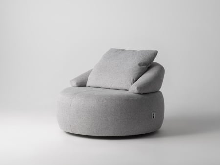 Mobila Living - Fotoliu Modern Rotativ Piccolo Personalizabil Stil Contemporan Cadru Lemn Masiv Tapiterie Stofa sau Piele