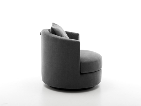 Fotoliu rotativ Oval, personalizabil, cadru lemn, tapiterie stofa, stil Contemporan [2]