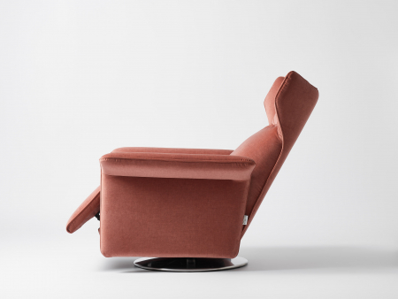 Fotoliu Modern Rotativ cu Recliner Voyage Plus Personalizabil Stil Contemporan Cadru Lemn Masiv Tapiterie Stofa sau Piele [2]