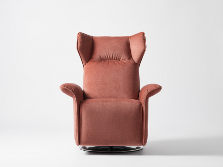 Fotolii si Demifotolii - Fotoliu Modern Rotativ cu Recliner Voyage Plus Personalizabil Stil Contemporan Cadru Lemn Masiv Tapiterie Stofa sau Piele