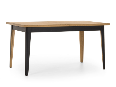 Masa extensibila Atlas Black 150/200cm, lemn masiv de stejar si panel furniruit, finisaj Castle Oak si Nero, stil modern [5]