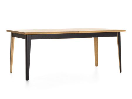 Masa extensibila Atlas Black 190/270cm, lemn masiv de stejar si panel furniruit, finisaj Castle Oak si Nero, stil modern [4]